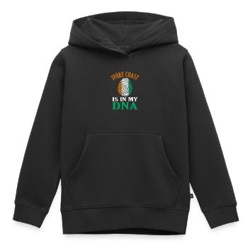 Côte d’Ivoire - Sweat Premium à capuche enfant bio - noir - Devant - AI Model Kid Male (0cm)
