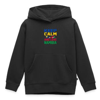 Namibie - Sweat Premium à capuche enfant bio - noir - Devant - AI Model Kid Male (0cm)