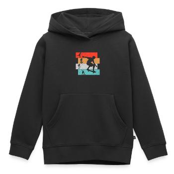 Skater Skateboard Skateboarder - Kids Premium Organic Hoodie - black - Front - AI Model Kid Male (0cm)
