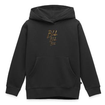 Blah Blah Blah Drôle Anniversaire Copines Mère - Sweat Premium à capuche enfant bio - noir - Devant - AI Model Kid Male (0cm)