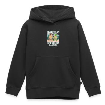 Lustiges Pilger Team Shirt Jakobsweg - Kinder Premium Organic Hoodie - Schwarz - Vorne - AI Model Kid Male (0cm)