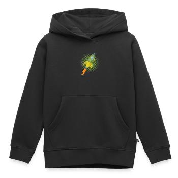 Rocket Comic Spaceship Spacecraft Missile - Sweat Premium à capuche enfant bio - noir - Devant - AI Model Kid Male (0cm)