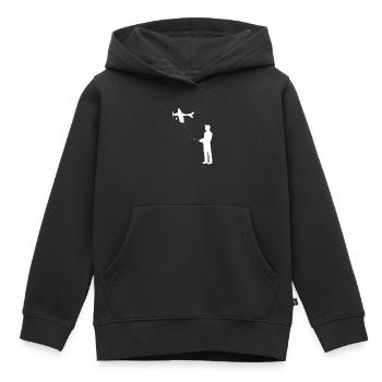 Modèle d’avion RC Volant Rétro Vintage Cadeau - Sweat Premium à capuche enfant bio - noir - Devant - AI Model Kid Male (0cm)