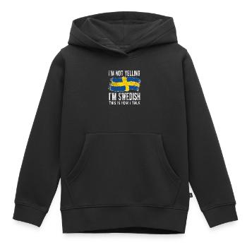 Suédois Suède Origine Drapeau suédois - Sweat Premium à capuche enfant bio - noir - Devant - AI Model Kid Male (0cm)