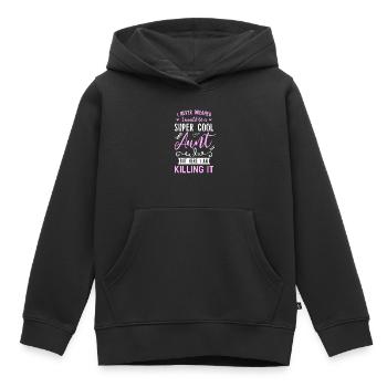 Tante - Sweat Premium à capuche enfant bio - noir - Devant - AI Model Kid Male (0cm)