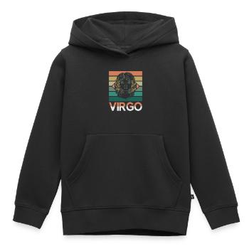Signe du zodiaque Vierge Astorolgie Horoscope Signe - Sweat Premium à capuche enfant bio - noir - Devant - AI Model Kid Male (0cm)