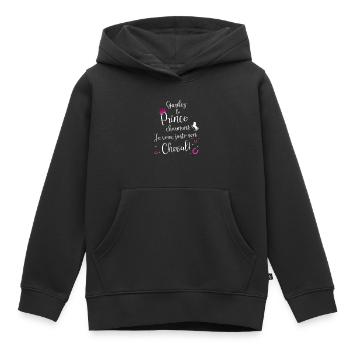 Gardez Le Prince Charmant, Je Veux Juste Son Cheva - Sweat Premium à capuche enfant bio - noir - Devant - AI Model Kid Male (0cm)