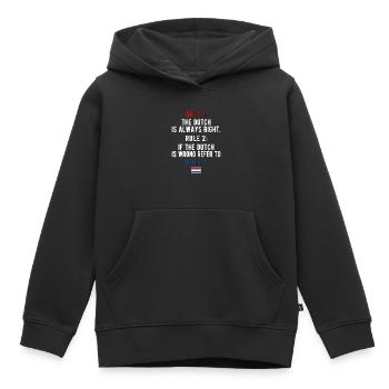 Nederlands Nederland Nederlandse roots - Kinder Premium hoodie biologisch - zwart - Voor - AI Model Kid Male (0cm)