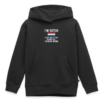 Nederlands Nederland Nederlandse vlag - Kinder Premium hoodie biologisch - zwart - Voor - AI Model Kid Male (0cm)