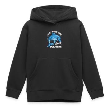 Delphine Delphin Delfin - Kinder Premium Organic Hoodie - Schwarz - Vorne - AI Model Kid Male (0cm)