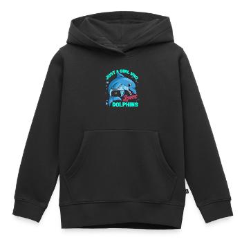 Delphine Delphin Delfin - Kinder Premium Organic Hoodie - Schwarz - Vorne - AI Model Kid Male (0cm)