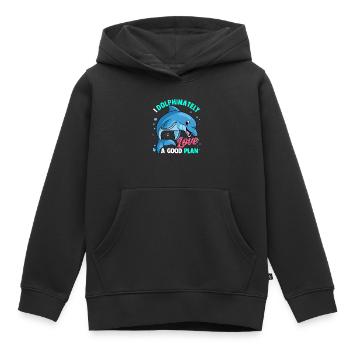 Delphine Delphin Delfin - Kinder Premium Organic Hoodie - Schwarz - Vorne - AI Model Kid Male (0cm)