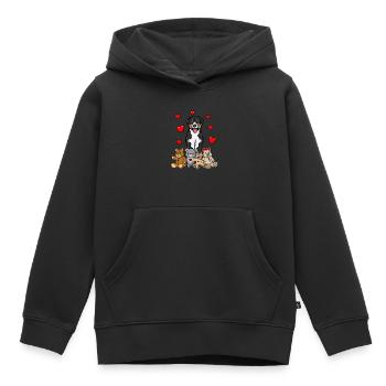 Appenzeller Sennenhund Kuscheltier Hund - Kinder Premium Organic Hoodie - Schwarz - Vorne - AI Model Kid Male (0cm)