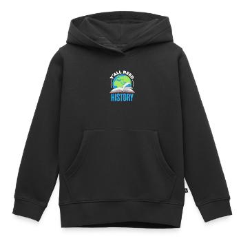 Histoire - Sweat Premium à capuche enfant bio - noir - Devant - AI Model Kid Male (0cm)