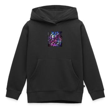 Espace - Sweat Premium à capuche enfant bio - noir - Devant - AI Model Kid Male (0cm)