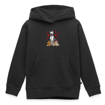 Bull terrier - Sweat Premium à capuche enfant bio - noir - Devant - AI Model Kid Male (0cm)