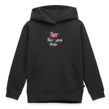 Our flock rocks Pink Flamingo Feiern - Kinder Premium Organic Hoodie - Schwarz - Vorne - AI Model Kid Male (0cm)