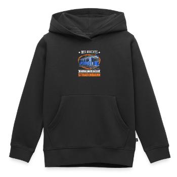 Mir reichts Ich gehe zu meiner Straßenbahn - Kinder Premium Organic Hoodie - Schwarz - Vorne - AI Model Kid Male (0cm)