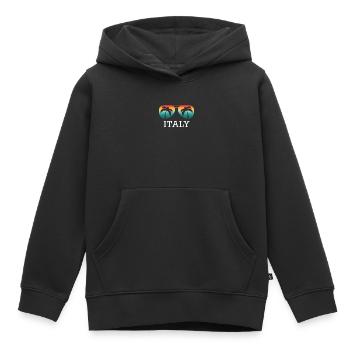 Italie Voyage Vacances Voyage Été Soleil Souvenir - Sweat Premium à capuche enfant bio - noir - Devant - AI Model Kid Male (0cm)