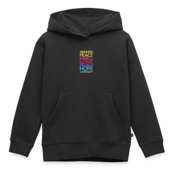 Droits de l’homme Anti-Racisme Tolérance Cadeau - Sweat Premium à capuche enfant bio - noir - Devant - AI Model Kid Male (0cm)
