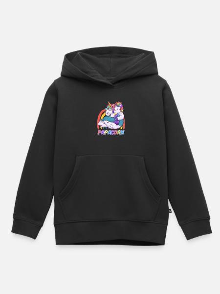 Papa Tochter Papacorn Vater Tochter Herren - Kinder Premium Organic Hoodie - Schwarz