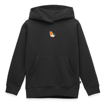 Rouge-gorge Oiseau de l'année Rouge-gorge - Sweat Premium à capuche enfant bio - noir - Devant - AI Model Kid Male (0cm)