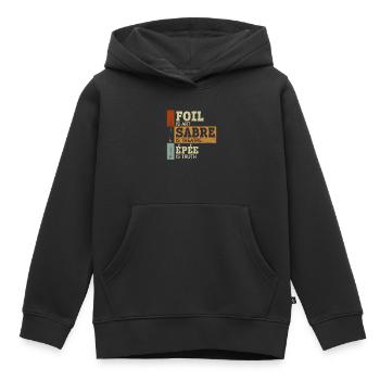 Floret is Art Sabre Theater Degen is Truth - Kids Premium Organic Hoodie - black - Front - AI Model Kid Male (0cm)