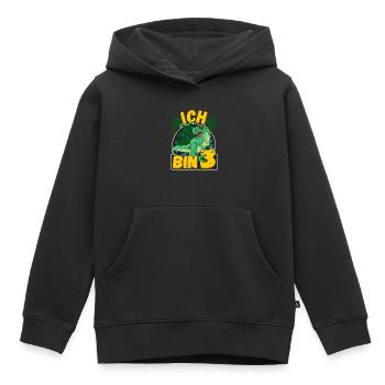 3 Geburtstag Junge Ich bin 3 Jahre alt Dinosaurier - Kinder Premium Organic Hoodie - Schwarz - Vorne - AI Model Kid Male (0cm)