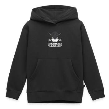 Légende de l’escrime sabre - Escrimeur d’escrime sabre - Sweat Premium à capuche enfant bio - noir - Devant - AI Model Kid Male (0cm)