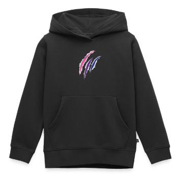 Bisexuel Bi Pride Flag Scratch - Sweat Premium à capuche enfant bio - noir - Devant - AI Model Kid Male (0cm)