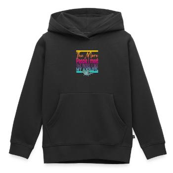 Plus de gens que je rencontre Axolotl - Sweat Premium à capuche enfant bio - noir - Devant - AI Model Kid Male (0cm)