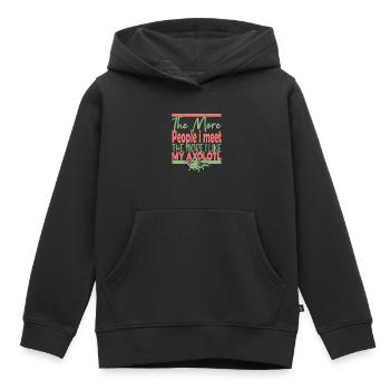 Plus de gens que je rencontre Axolotl - Sweat Premium à capuche enfant bio - noir - Devant - AI Model Kid Male (0cm)