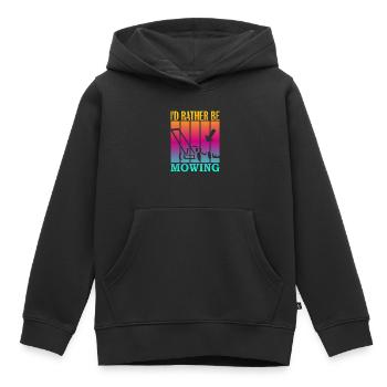 I'd rather be mowing - Kids Premium Organic Hoodie - black - Front - AI Model Kid Male (0cm)