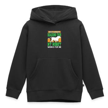 Während du dies liest, arbeitet Mein Geld für mich - Kinder Premium Organic Hoodie - Schwarz - Vorne - AI Model Kid Male (0cm)