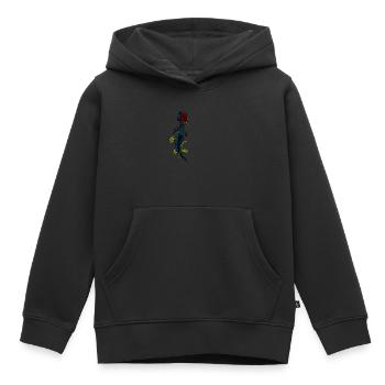Vintage blutiger Dolch mit Rose - Kinder Premium Organic Hoodie - Schwarz - Vorne - AI Model Kid Male (0cm)
