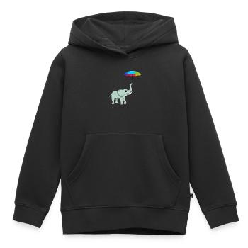 Cadeau d’éléphant pour Proboscis Africa Wilderness Zoo - Sweat Premium à capuche enfant bio - noir - Devant - AI Model Kid Male (0cm)