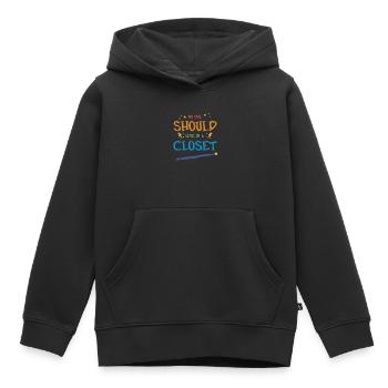 No One Should Live In A Closet - LGBTQ Equality - Kids Premium Organic Hoodie - black - Front - AI Model Kid Male (0cm)