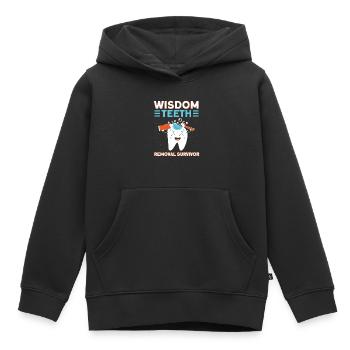 Weisheitszähne Weisheitszahn Patient Zahnarzt - Kinder Premium Organic Hoodie - Schwarz - Vorne - AI Model Kid Male (0cm)