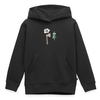 Hache Hache Lancer Hache Hache Lancer Hache Lancer Id Chop - Sweat Premium à capuche enfant bio - noir - Devant - AI Model Kid Male (0cm)
