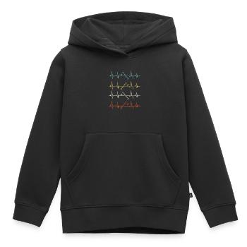 Hache Hache Lancer Hache Hache Lancer Hache Lancer Heartbeat - Sweat Premium à capuche enfant bio - noir - Devant - AI Model Kid Male (0cm)