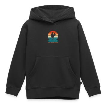 Chicken - Kids Premium Organic Hoodie - black - Front - AI Model Kid Male (0cm)