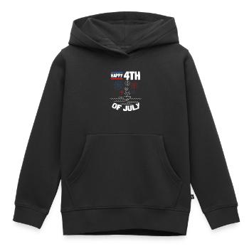 Joyeux 4 juillet Baleine 4 juillet bébé - Sweat Premium à capuche enfant bio - noir - Devant - AI Model Kid Male (0cm)