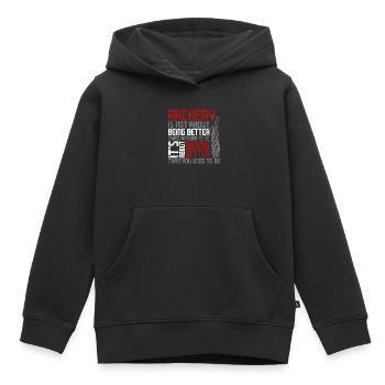 Arc Archer Archer Vintage Archer - Sweat Premium à capuche enfant bio - noir - Devant - AI Model Kid Male (0cm)