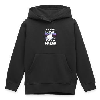 Disc Jockey DJ Rave Synthétiseur Cadeau CD Mixer - Sweat Premium à capuche enfant bio - noir - Devant - AI Model Kid Male (0cm)