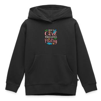 Filles, Poésie, Poète, Écrivain, - Sweat Premium à capuche enfant bio - noir - Devant - AI Model Kid Male (0cm)
