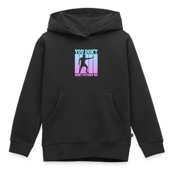 Du willst nicht gegen mich kämpfen - Kinder Premium Organic Hoodie - Schwarz - Vorne - AI Model Kid Male (0cm)