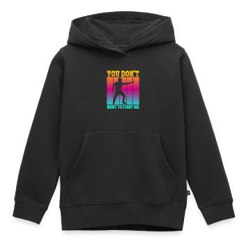 Du willst nicht gegen mich kämpfen - Kinder Premium Organic Hoodie - Schwarz - Vorne - AI Model Kid Male (0cm)
