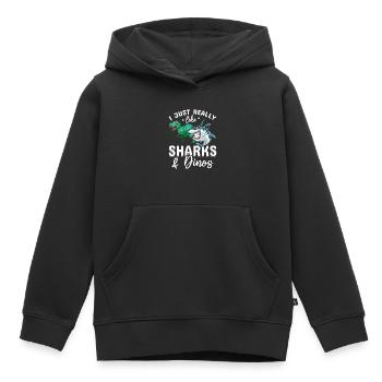 Great White Shark Dinosaur Ich mag Haie & Dinos - Kinder Premium Organic Hoodie - Schwarz - Vorne - AI Model Kid Male (0cm)