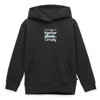 Météorologue Météo Climat Prévisions Météo - Sweat Premium à capuche enfant bio - noir - Devant - AI Model Kid Male (0cm)