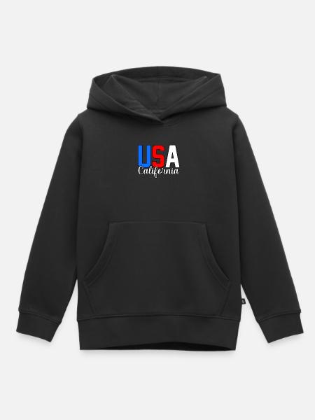 Usa Kalifornien Geschenk - Kinder Premium Organic Hoodie - Schwarz